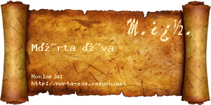 Márta Éva névjegykártya